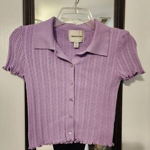 Industry Women's Size Medium Cropped Lavender Top